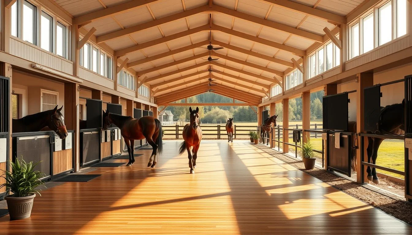 modern horse boarding facility